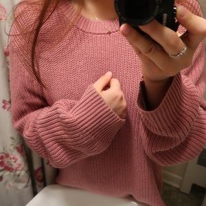 UO Rose pink knit oversized sweater